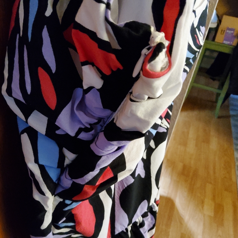 Anthropologie Maeve On Shoulder Printed Mine Dress Size M EUC - Picture 8 of 8